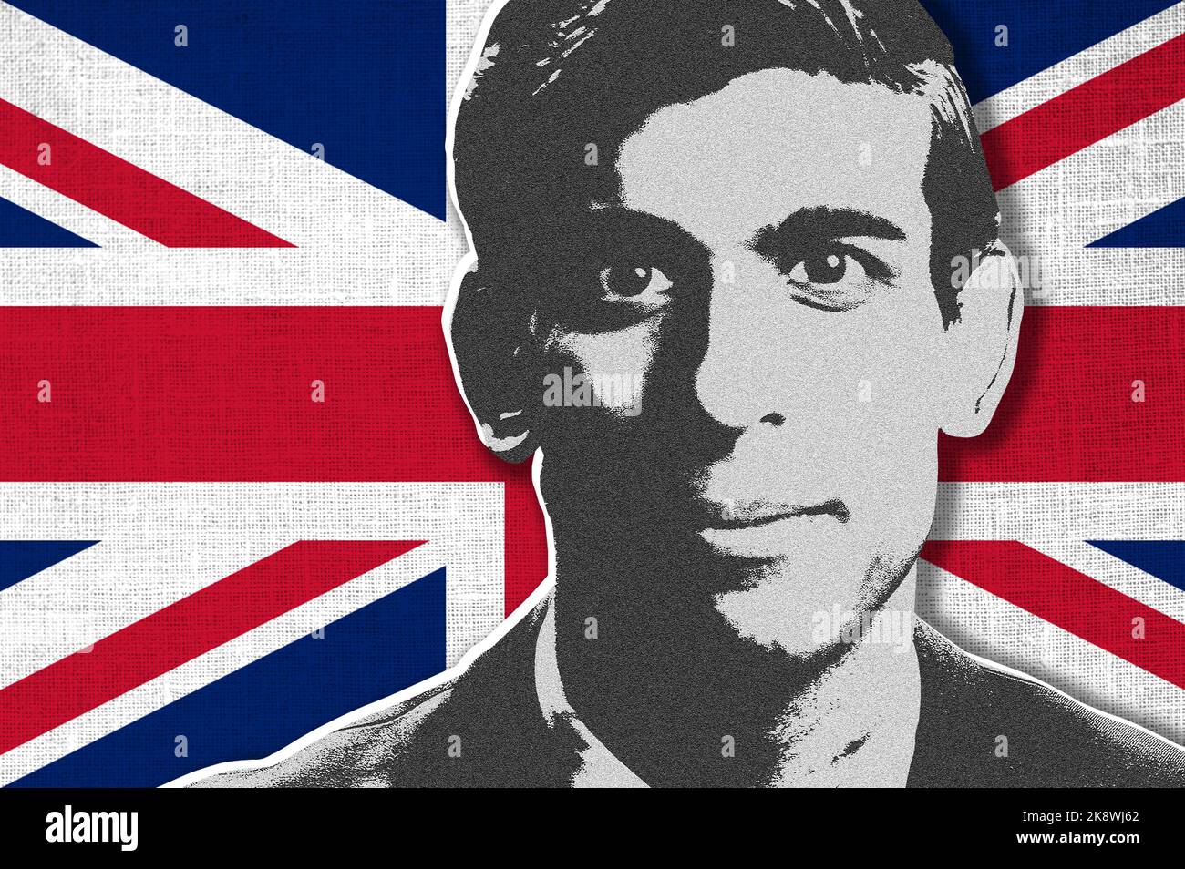 Rishi Sunak und britische Flagge Stockfoto