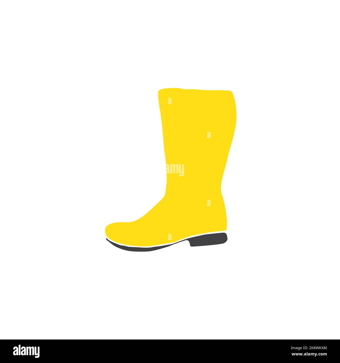 Vektor handgezeichnete Doodle Skizze gelbe Gummistiefel Stock Vektor