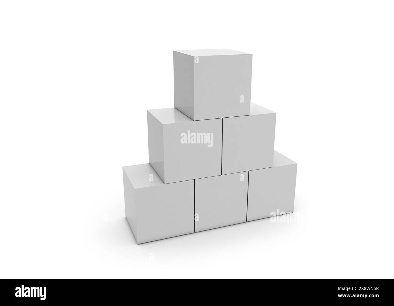 3D Illustration eines leeren Cubes Display oder Totem für die Aktion am Point of Sale Stockfoto