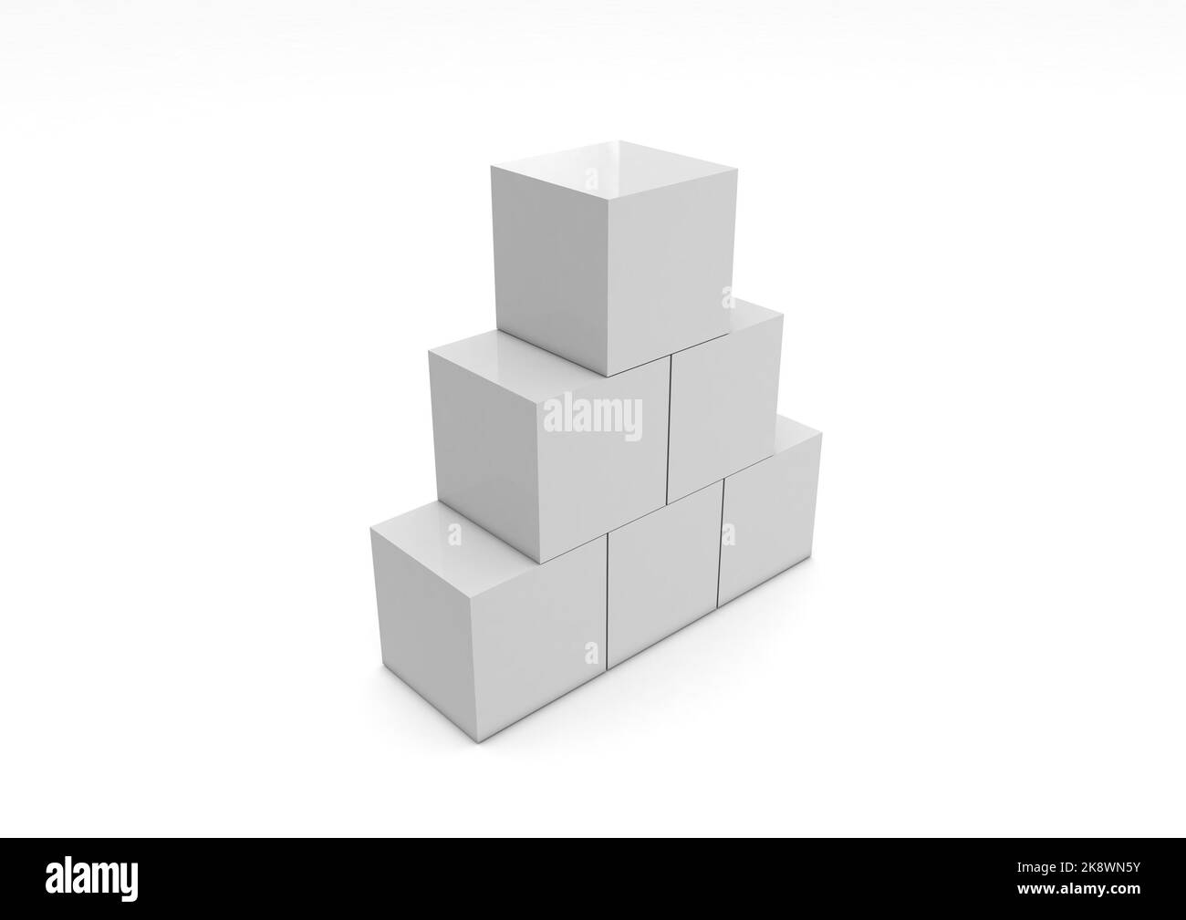 3D Illustration eines leeren Cubes Display oder Totem für die Aktion am Point of Sale Stockfoto