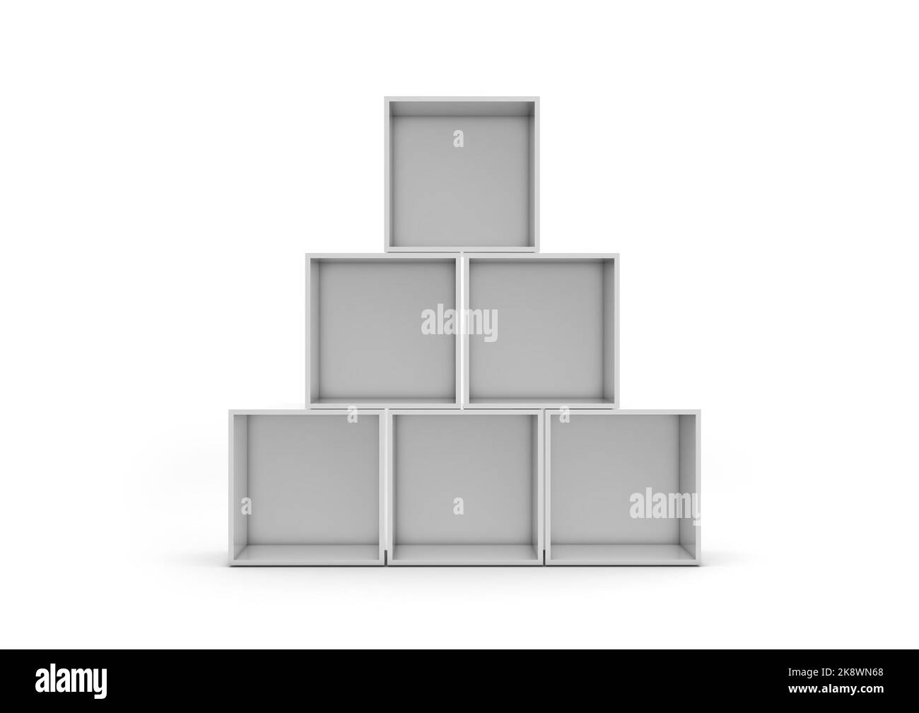 3D Illustration eines leeren Cubes Display oder Totem für die Aktion am Point of Sale Stockfoto