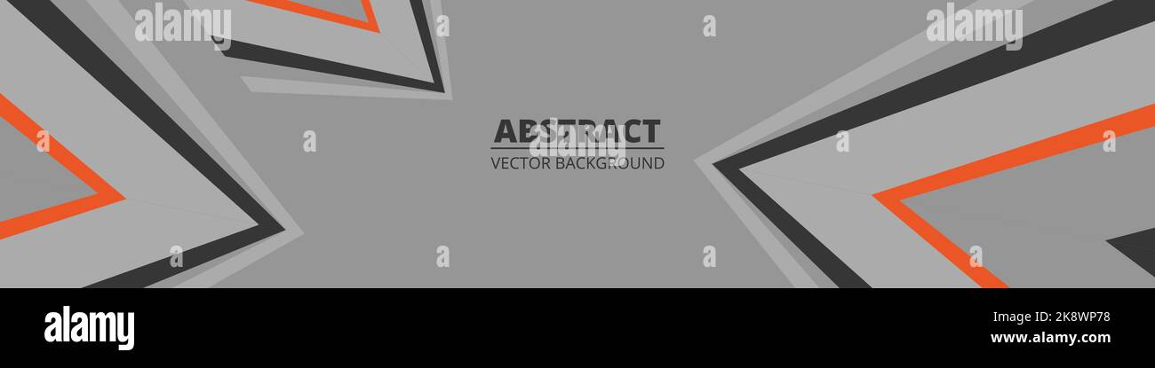 Abstrakter Vektor-Hintergrund mit geometrischen Formen und Linien in Orange und Grau. Farbige moderne Sport abstrakt breiten Hintergrund. Vektorgrafik Stock Vektor