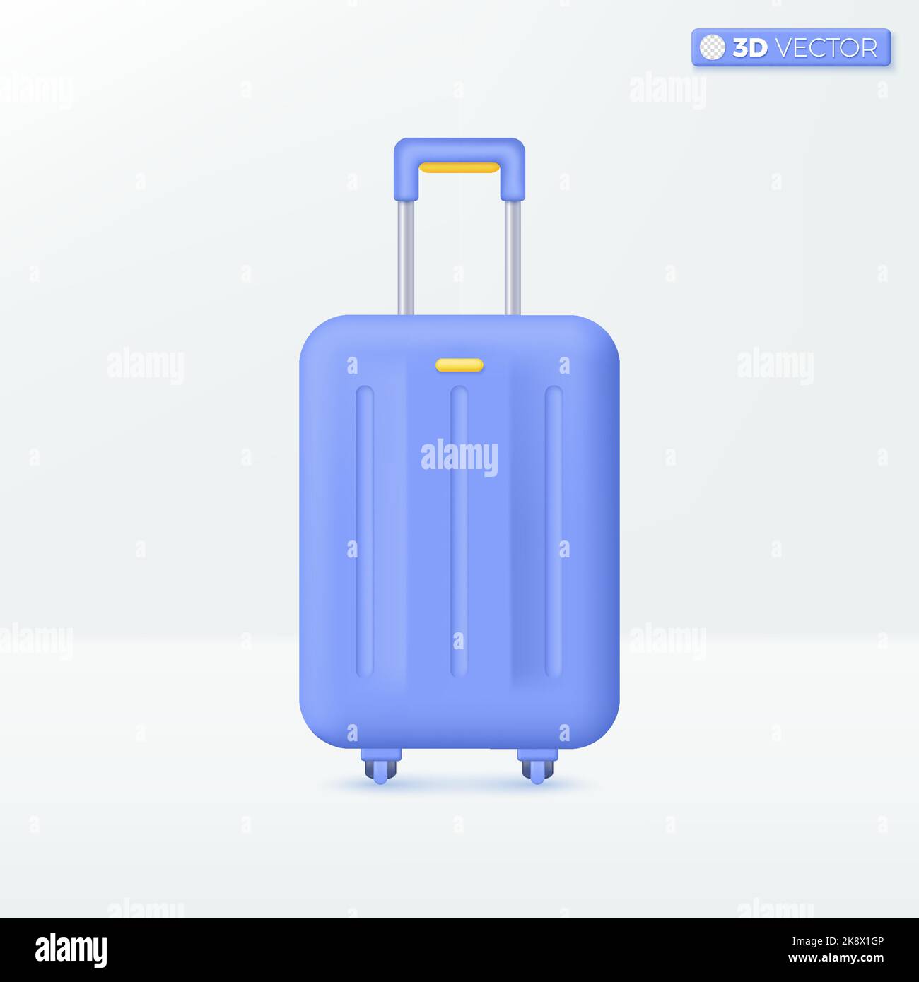 Symbole für Reisetaschen. Koffer, Reiseplanung, Service, Tourismus und Reisekonzept. 3D Vektor isoliertes Illustrationsdesign. Cartoon Pastell Minimal Stock Vektor