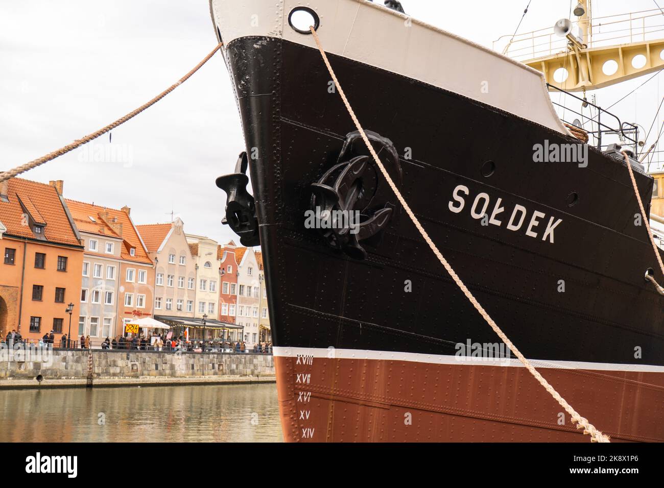 Danzig Ship Altstadt in Danzig. Berühmtes Soldek-Schiff. Soldek ist das erste ...