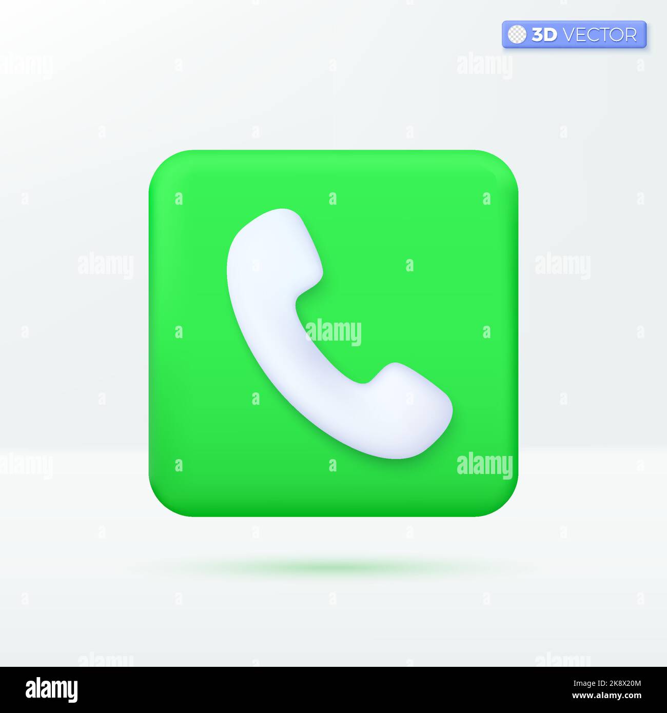 Symbol für Telefon-App. Mundpropaganda, erhalten durch Zuhören, Sprechen, aus einem Personenkonzept. 3D Vektor isoliertes Illustrationsdesign. Cartoon Pas Stock Vektor