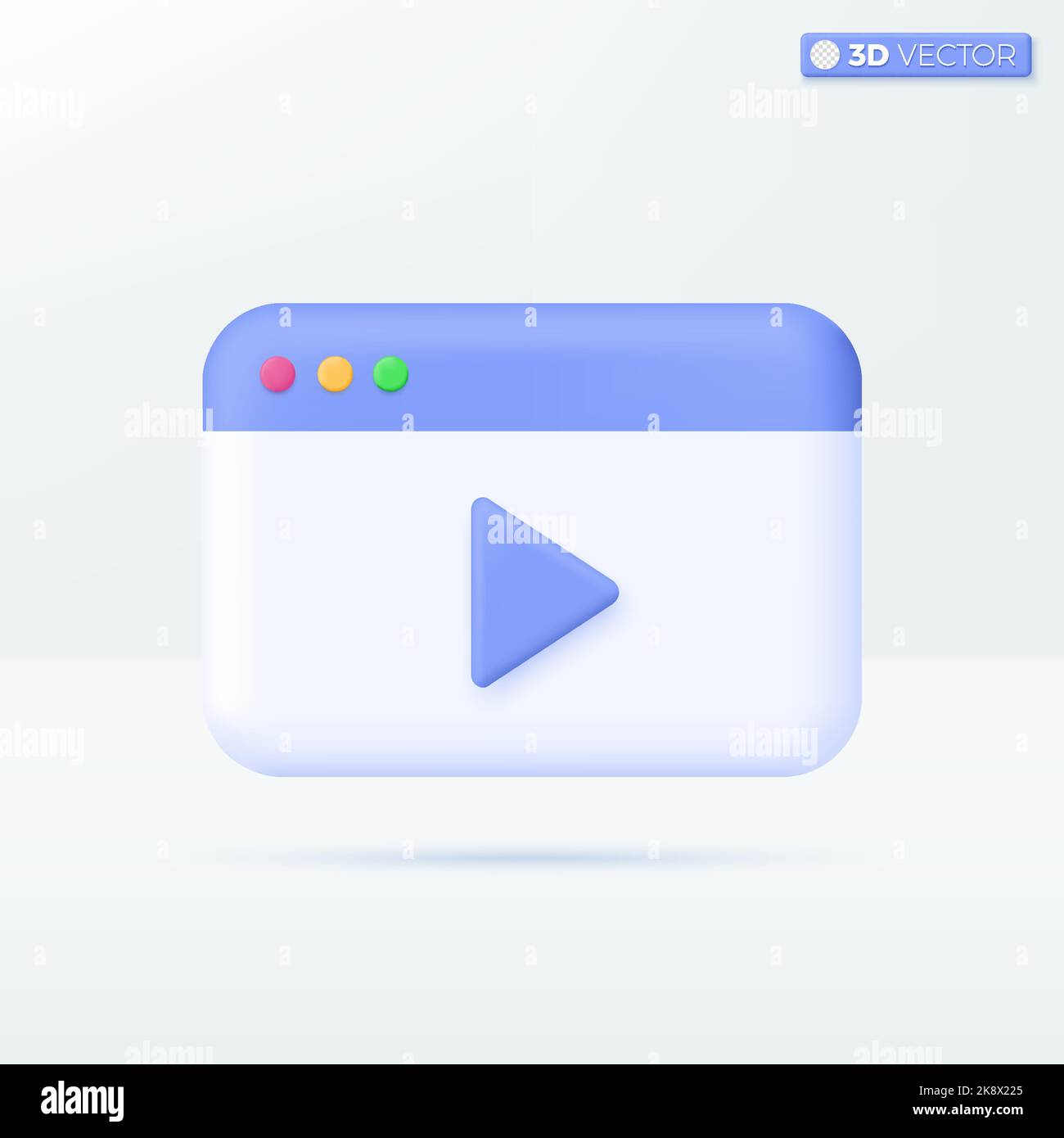 Spielen Symbol Symbole. Musik-Taste, spielen Video oder Audio, Streaming, Multimedia-Konzept. 3D Vektor isoliertes Illustrationsdesign. Cartoon Pastell Minimal st Stock Vektor