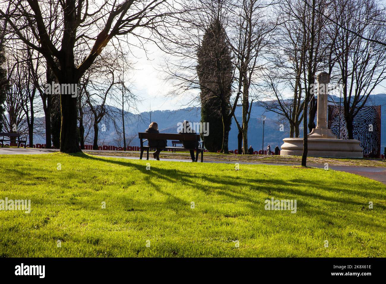 Bilbao, Baskenland, Spanien - 26. Januar 2019: Park Artxanda Bilbao. Stadt Bilbao an einem Wintertag Stockfoto