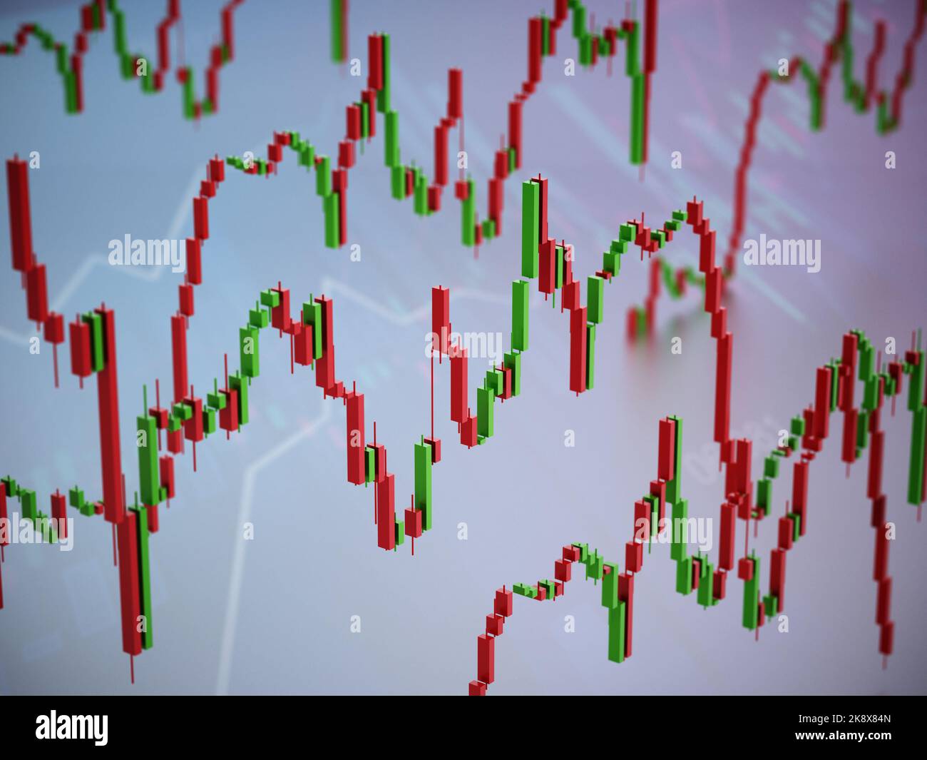Diagramm der Finanzmärkte. Stockfoto