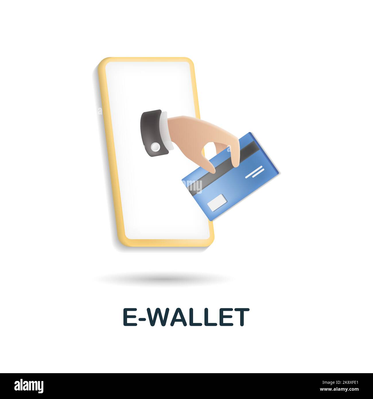 E-Wallet-Symbol. 3D Illustration aus der Fintech Kollektion. Creative E-Wallet 3D Icon für Webdesign, Vorlagen, Infografiken und mehr Stock Vektor