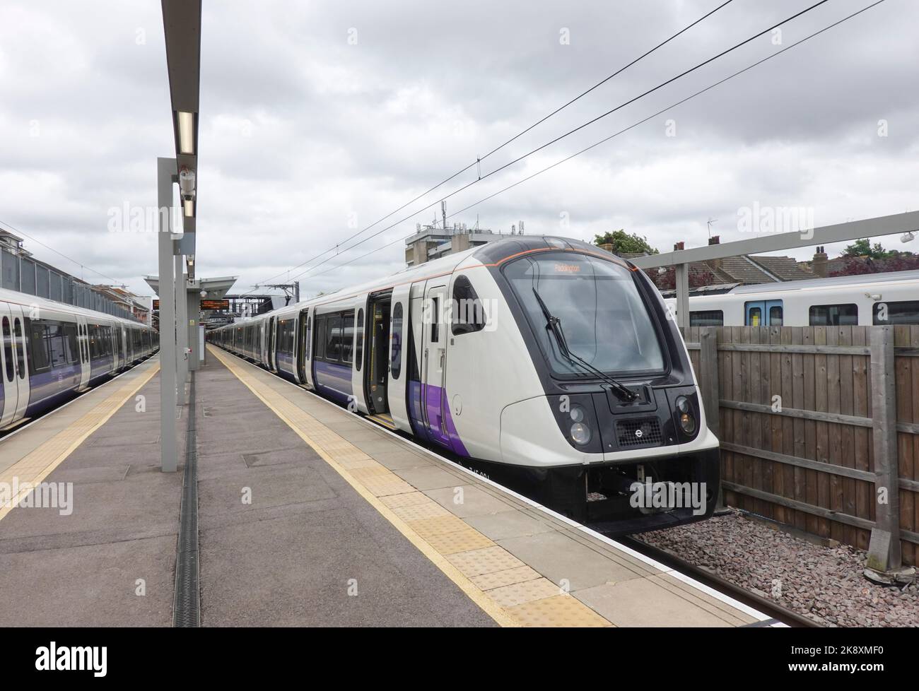 Elizabeth Line Züge an der Abbey Wood Station Stockfoto