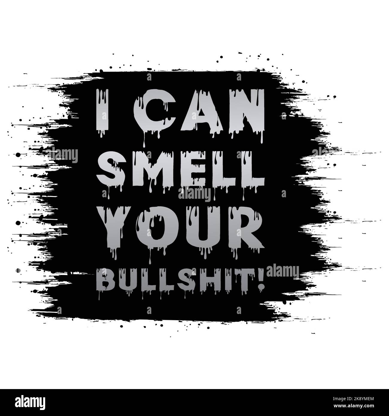 Ich kann deinen Scheiß riechen. Typografie-Texteffekt mit Lack-Textur-Hintergrund. EPS 10, editierbar, Vektorgrafik. Stock Vektor