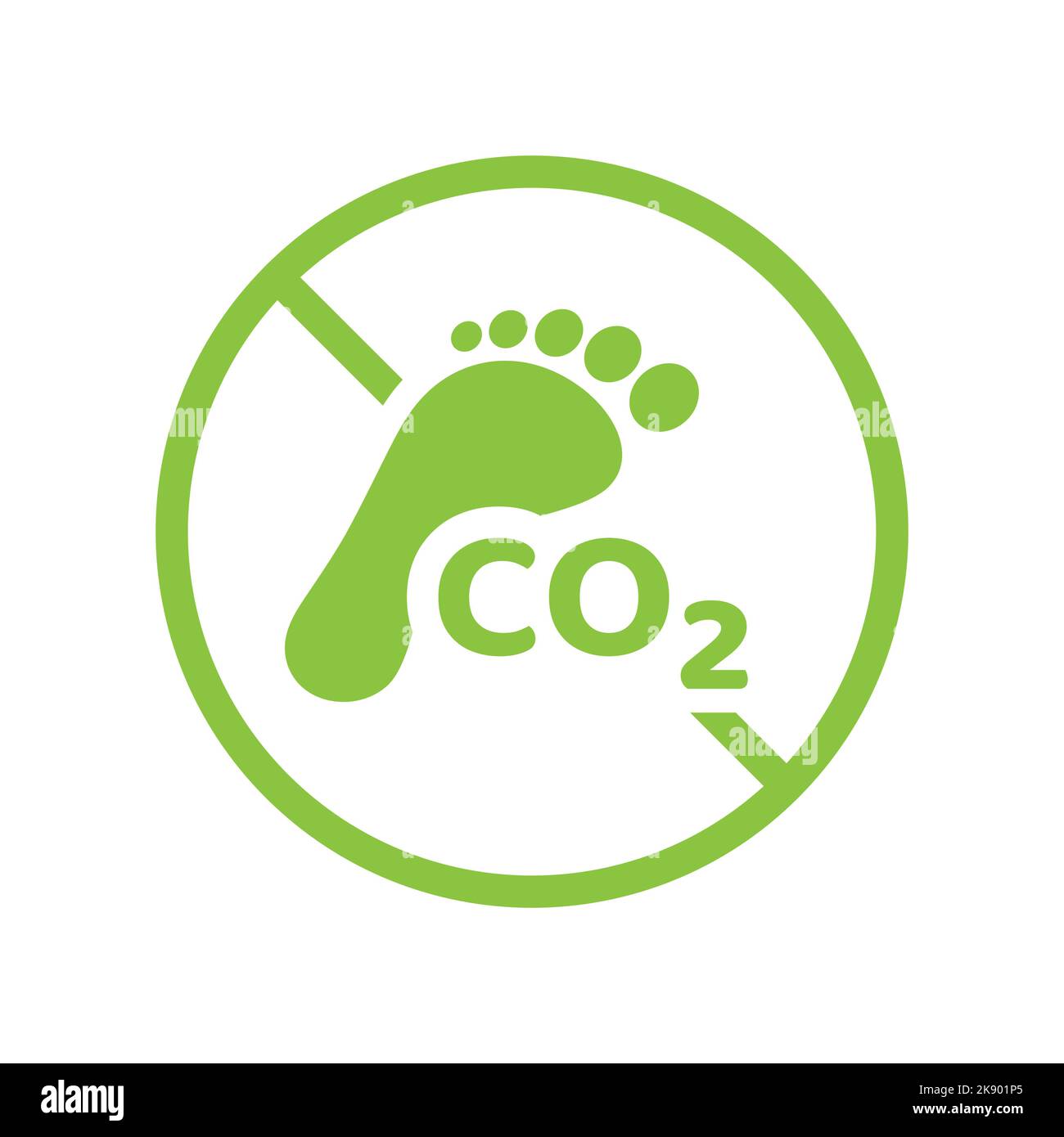 Kein Vektorzeichen für CO2-Fußabdruck. CO2 Symbol für Null-Emission-Verbot. Stock Vektor