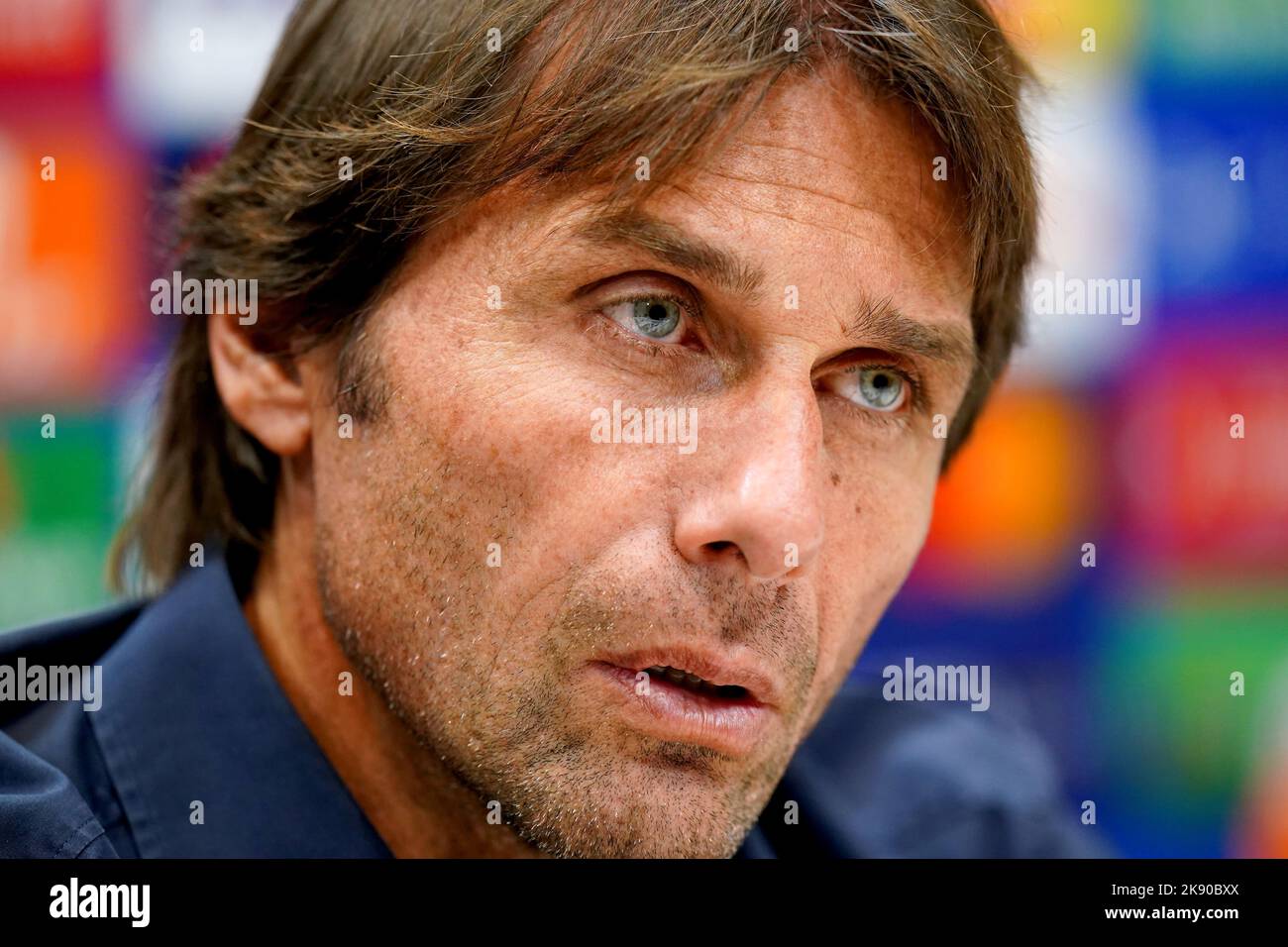 Antonio Conte, Manager von Tottenham Hotspur, während einer Pressekonferenz auf dem Trainingsgelände von Tottenham Hotspur in Enfield. Bilddatum: Dienstag, 25. Oktober 2022. Stockfoto