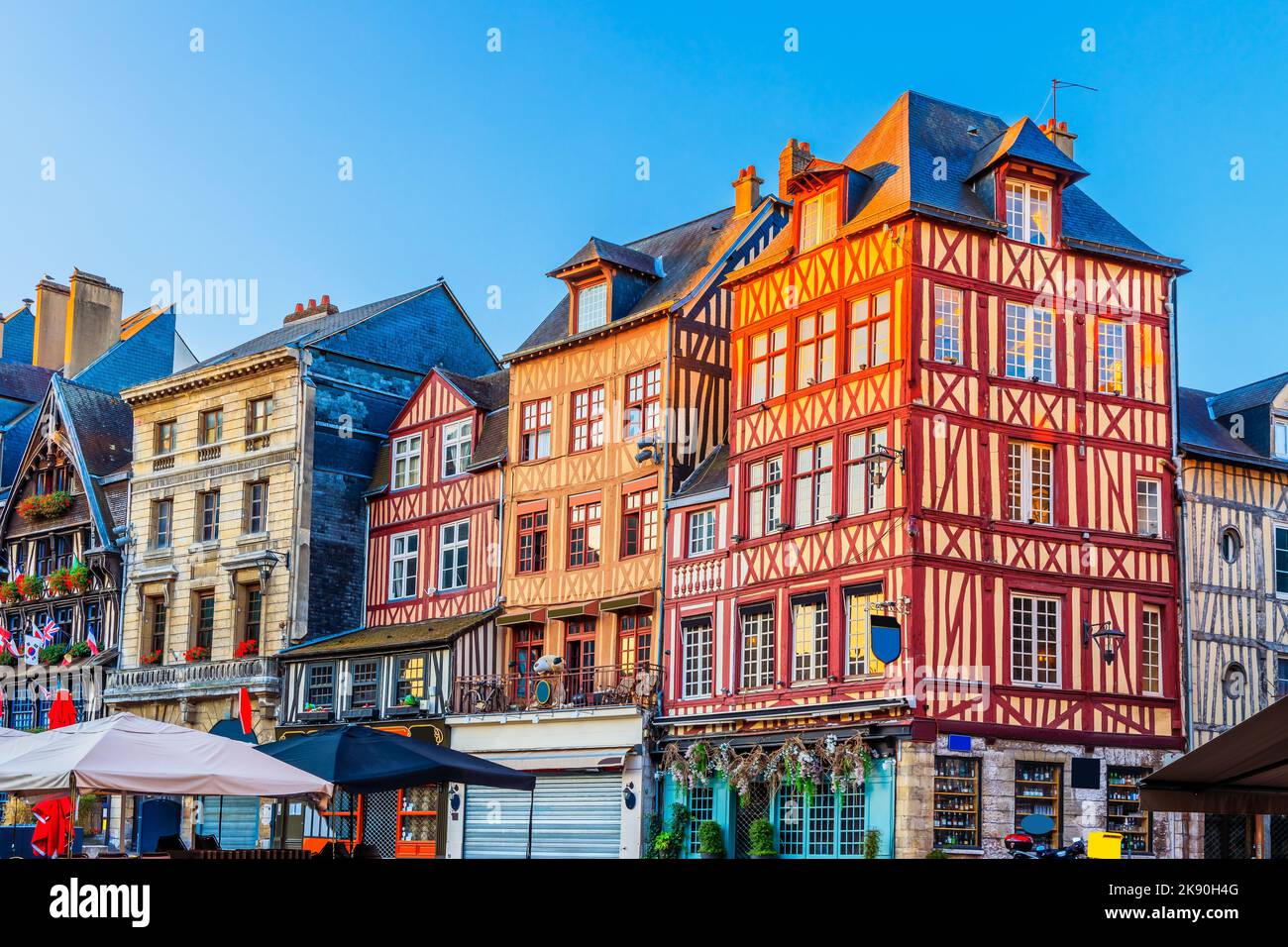 Rouen, Normandie, Frankreich. Der Alte Marktplatz. Stockfoto