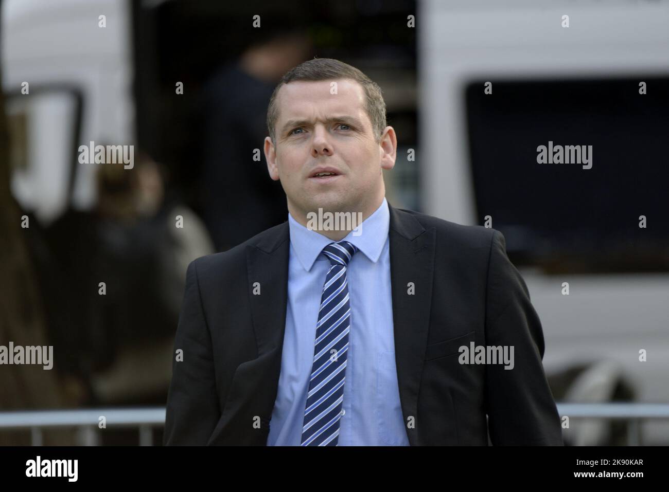 Douglas Ross MP (Con: Moray) Vorsitzender der Scottish Conservative Party (seit 2020) in Westminster, an dem Tag, an dem Rishi Sunak Führer des Conser wurde Stockfoto