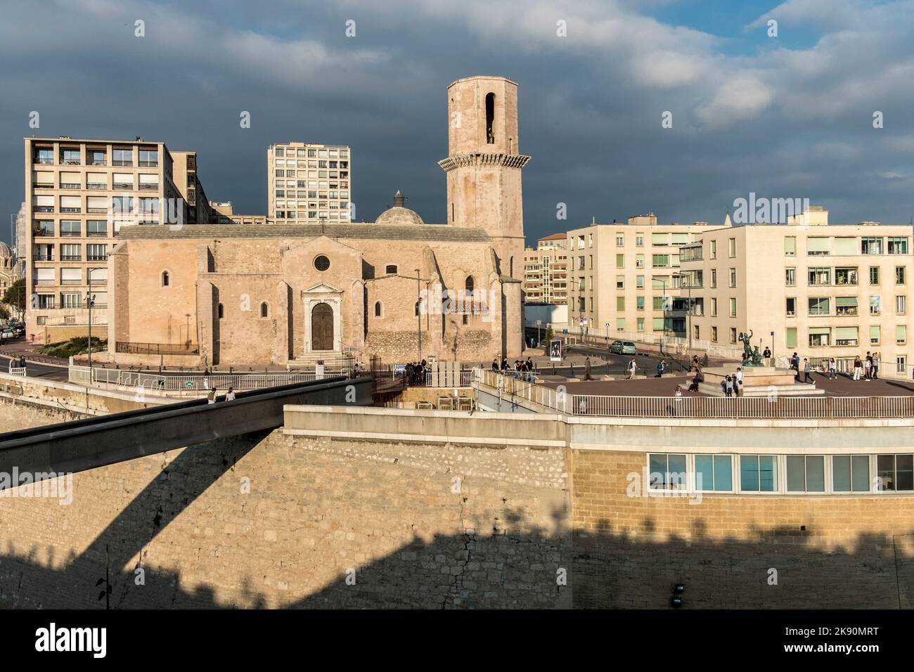 MARSEILLE, FRANKREICH - Okt 31, 2016: Church Saint Laurent, Marseille, Frankreich. Kirche St. Laurent ist die Pfarrei der Fischer und der Menschen auf See. Roman-Provincia Stockfoto