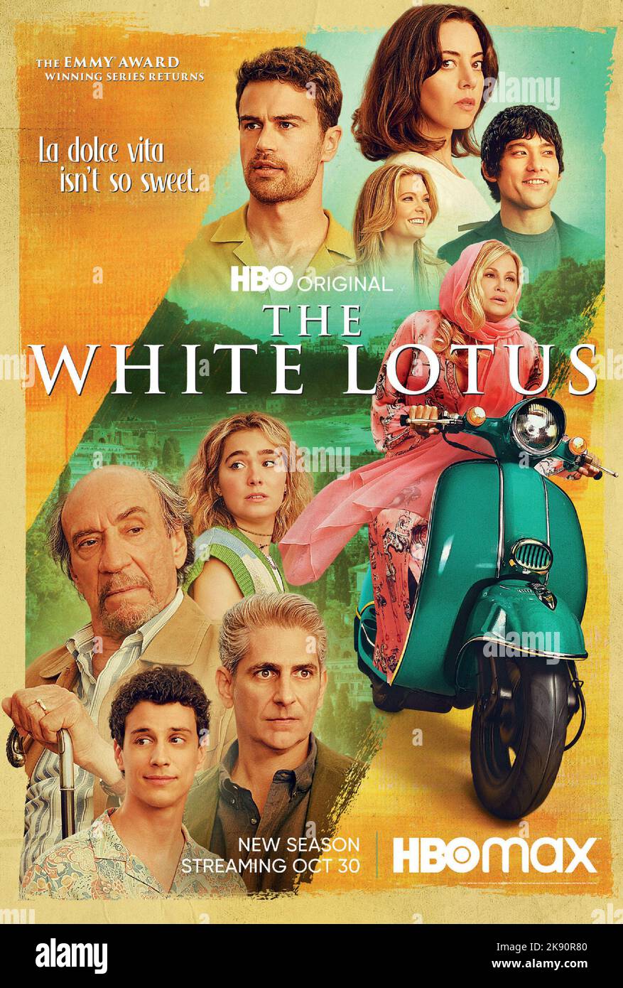 Plakat, 'Der Weiße Lotus' Saison 2 (2022). Bildnachweis: HBO Stockfoto