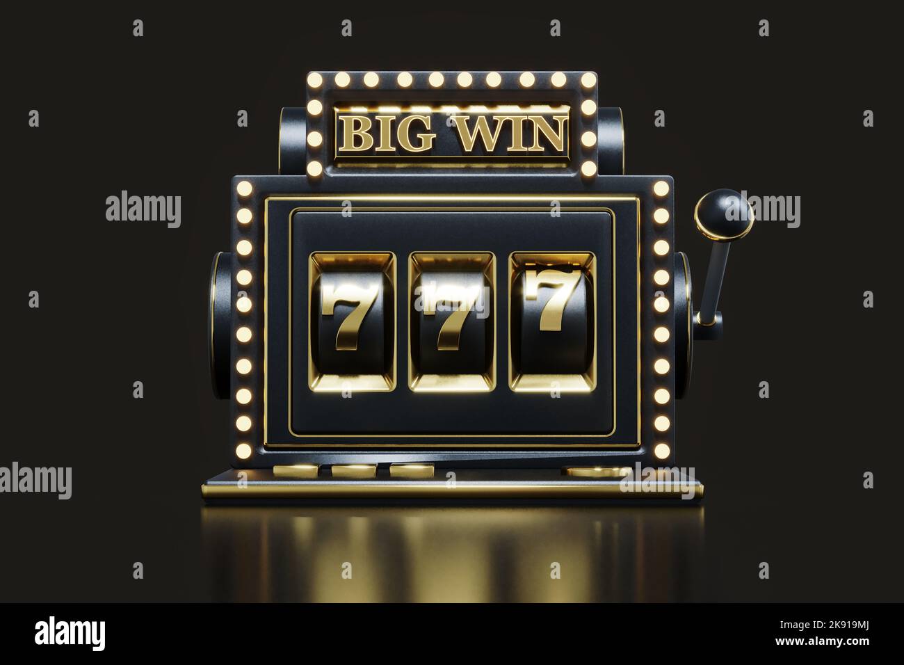 3D Rendering Big Win Spielautomat Stockfoto