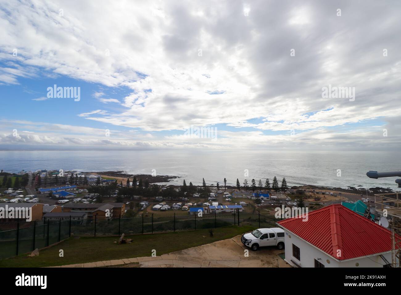 Mossel Bay Point Seascape Mit Blick Auf Die Urlaubsunterkunft Stockfoto