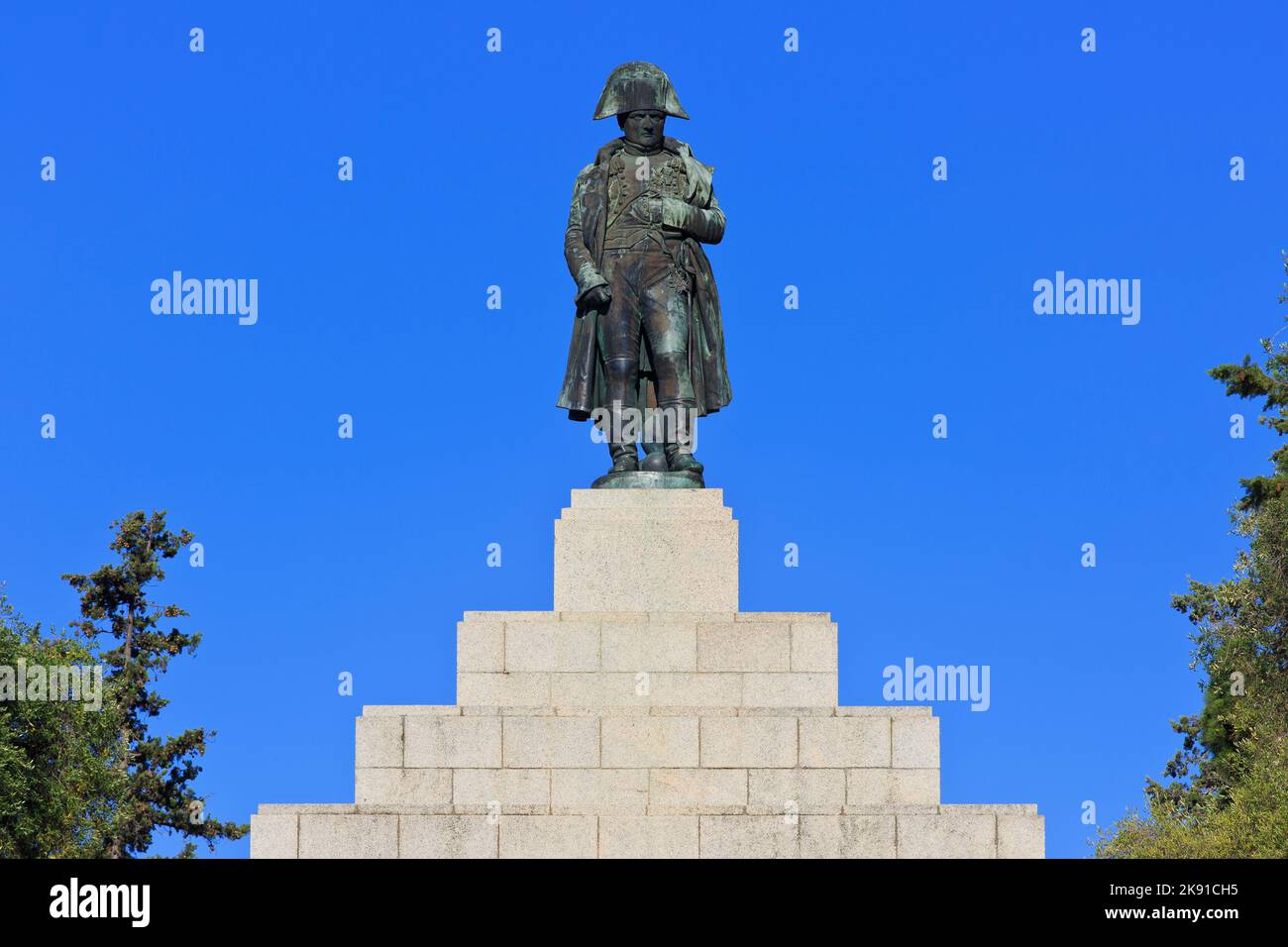 Denkmal für Napoleon I. (1769-1821), Kaiser der Franzosen, in Ajacio (Corse-du-Sud), Frankreich Stockfoto