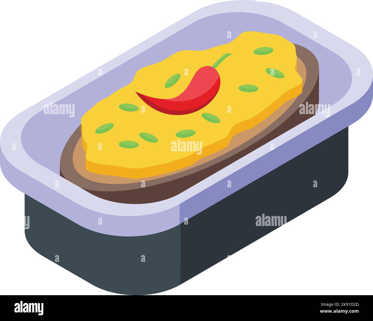 Isometrischer Vektor des Symbols für Sandwich-Lebensmittel. Österreichische Küche. Brotmenü Stock Vektor