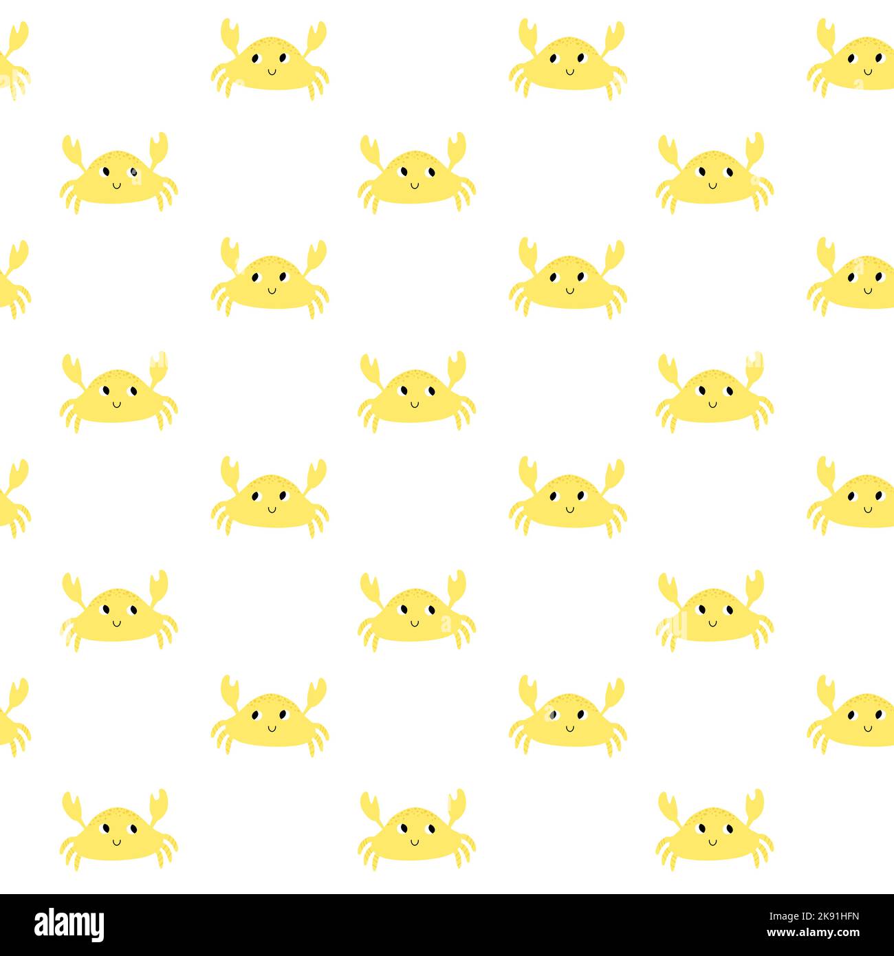 Vektor nahtlose Muster mit Crab.Underwater Cartoon Creatures.Marine background.Cute Ozean-Muster für Stoff, Kinderkleidung, Textilien, Verpackung Stock Vektor