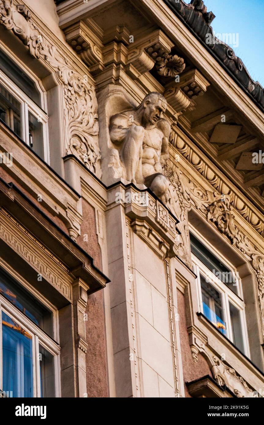 Architekturskulptur in Wien, Österreich. Stockfoto