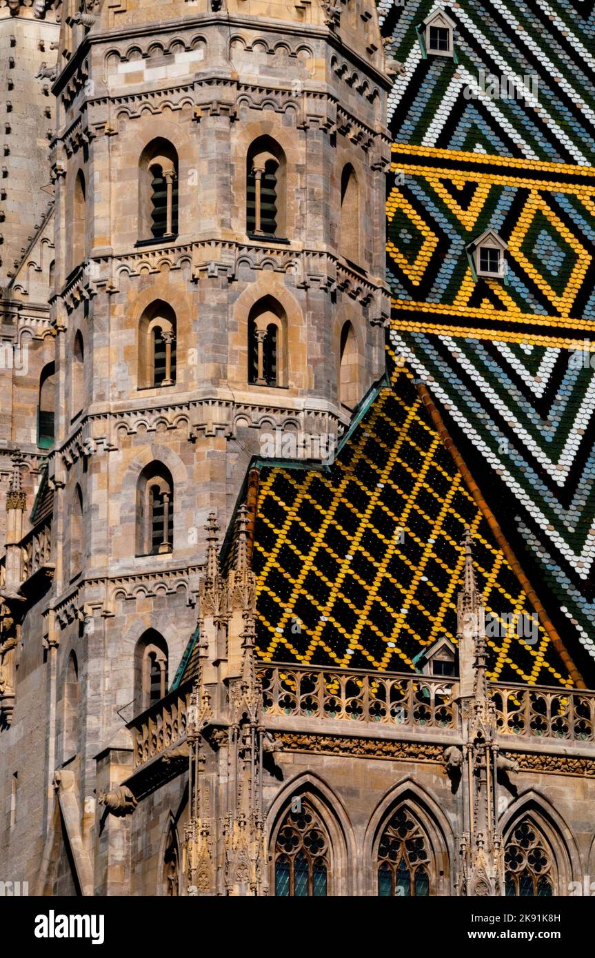 Römische Türme, St.. Stephansdom in Wien, Österreich. Stockfoto