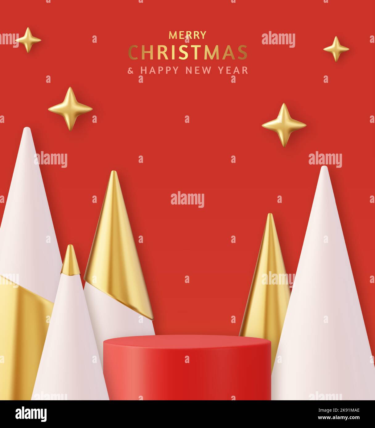 Festliches blaues rundes Podium zu Weihnachten und Neujahr Stock Vektor