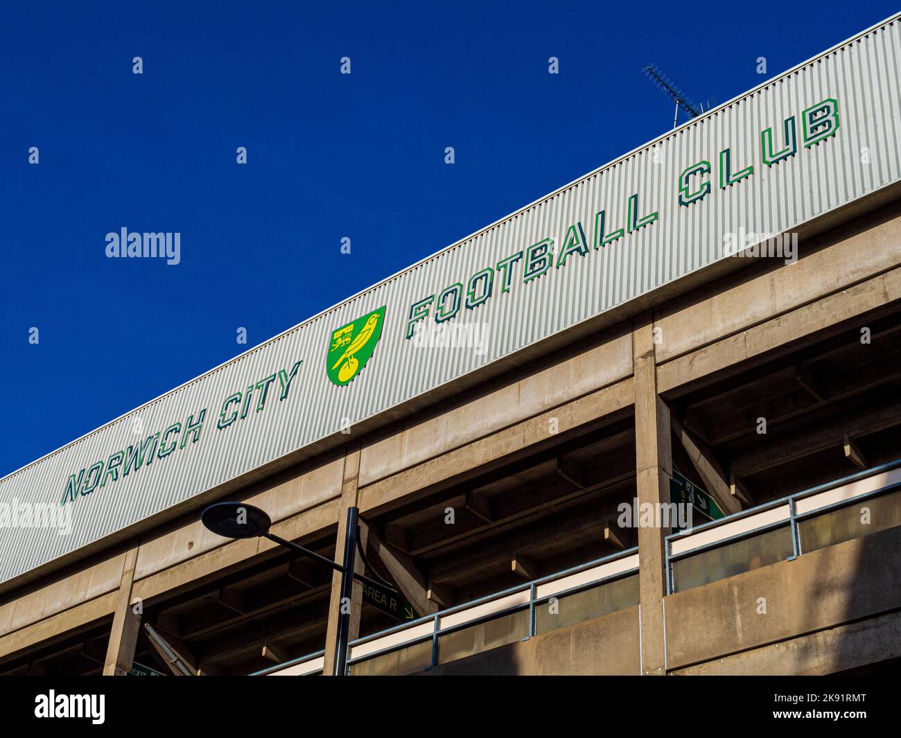 Norwich City Football Club - Norwich City Football Club Carrow Road Ground. Norwich City FC Carrow Rd. Das Stadion wurde 1935 eröffnet. Stockfoto