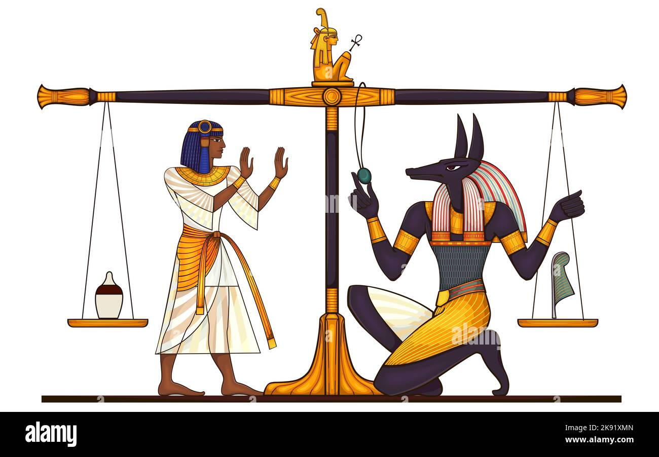 Ägyptische antiken Symbol, isolierte Figur des antiken Ägypten Götter Stockfoto