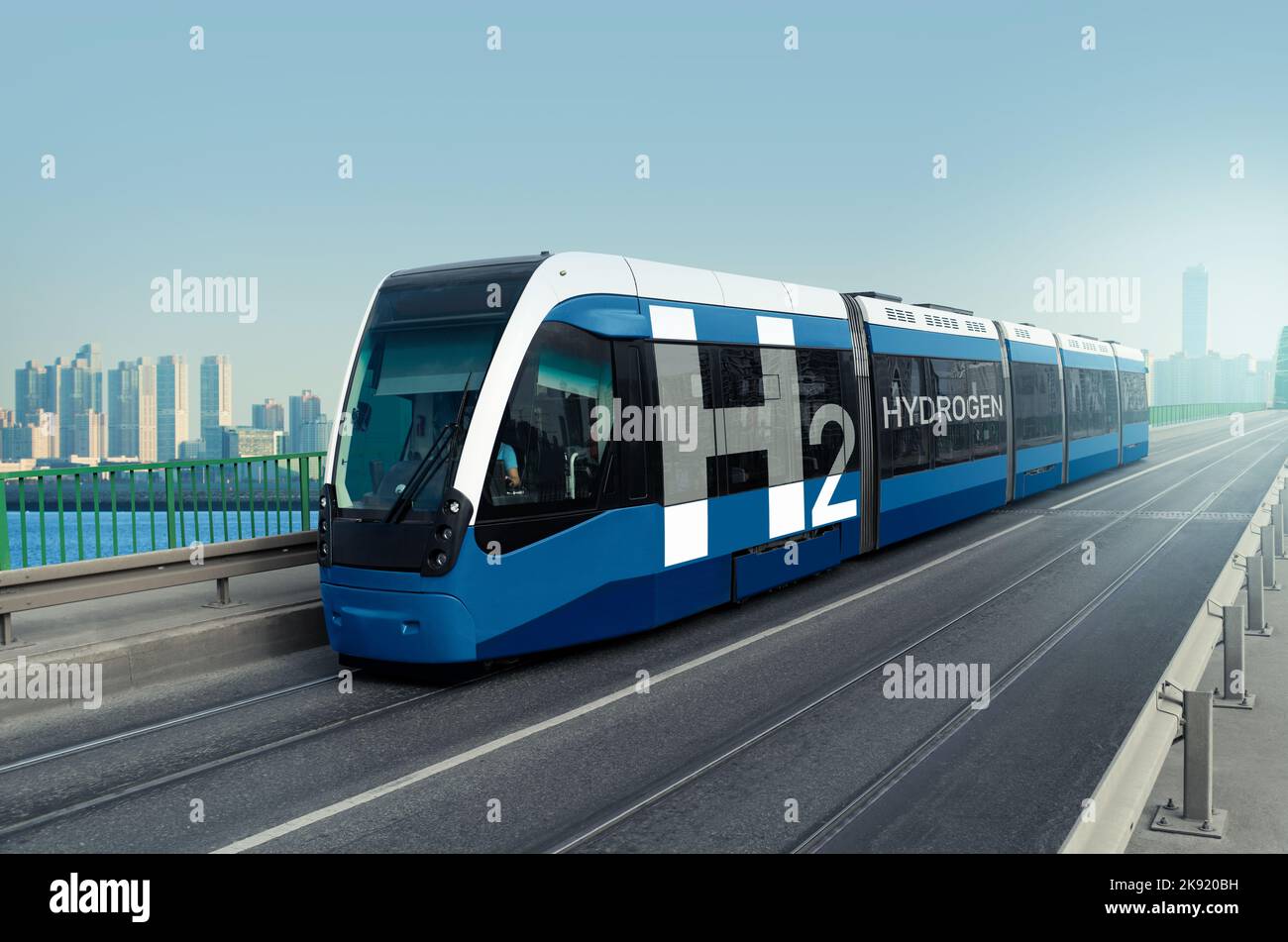 Ein Straßenbahnkonzept für Wasserstoff-Brennstoffzellen Stockfoto