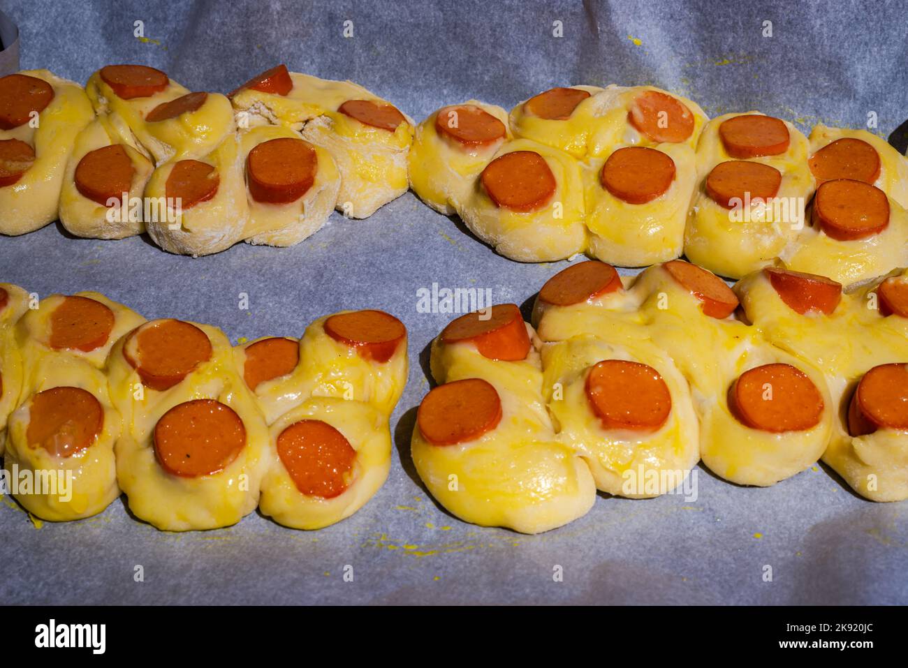 Hausgemachtes Gebäck Zubereitung und Backen Stockfoto