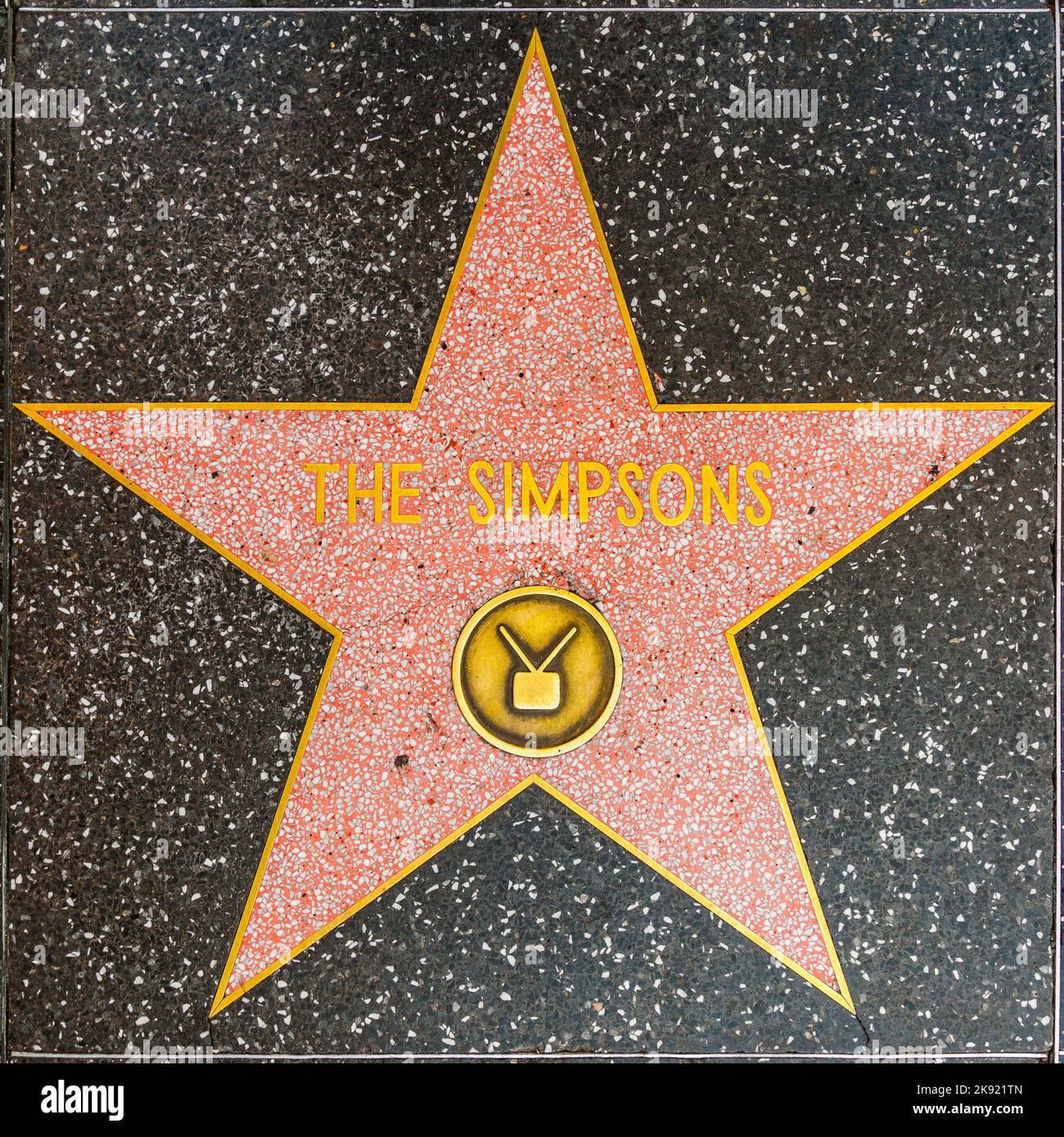 Los Angeles, USA - 24. Juni 2012: The Simpsons Star auf dem Hollywood Walk of Fame in Hollywood, Kalifornien. Dieses Hotel liegt am Hollywood Blvd. Und ist es auch Stockfoto
