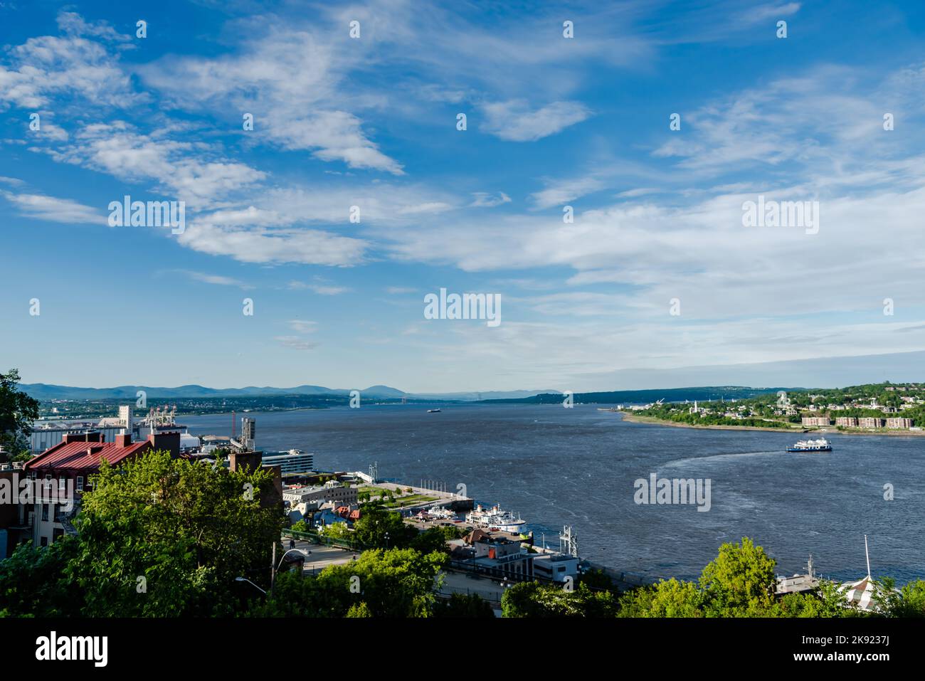 Chateau Frontenac und den St. Lawrence River, Quebec Stadt, Quebec, Kanada Stockfoto