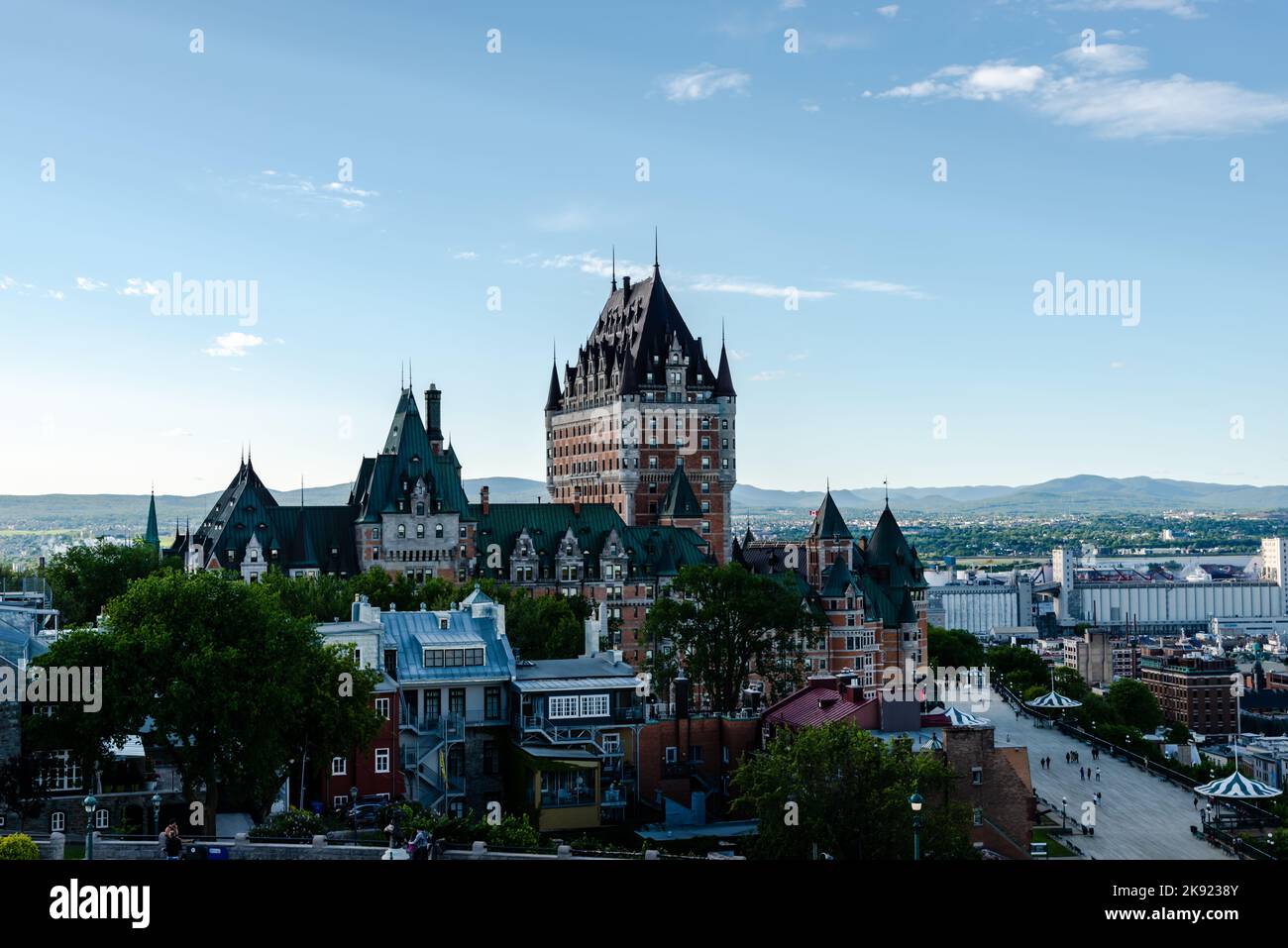 Chateau Frontenac und den St. Lawrence River, Quebec Stadt, Quebec, Kanada Stockfoto
