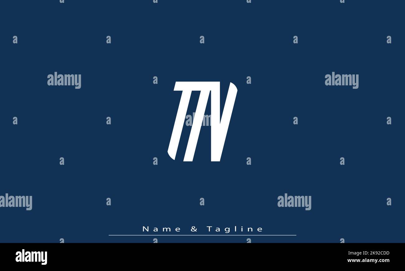 Alphabet Buchstaben Initialen Monogramm Logo TN , NT Stock Vektor