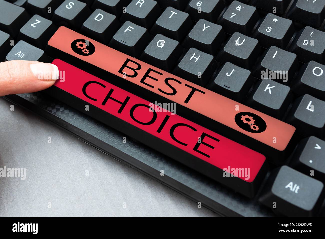 Handschriftschild Beste Wahl. Business Showcase definiert als die beste Option, die ein Individuum wählen sollte Stockfoto