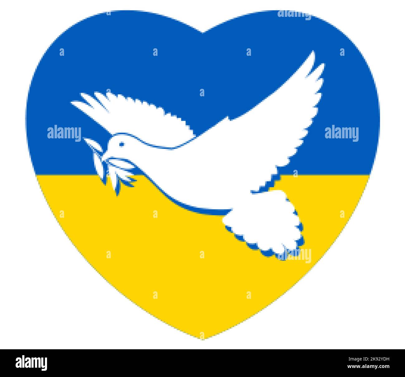 Fahne Ukraine Friedenstaube für Frieden Spende' Runder