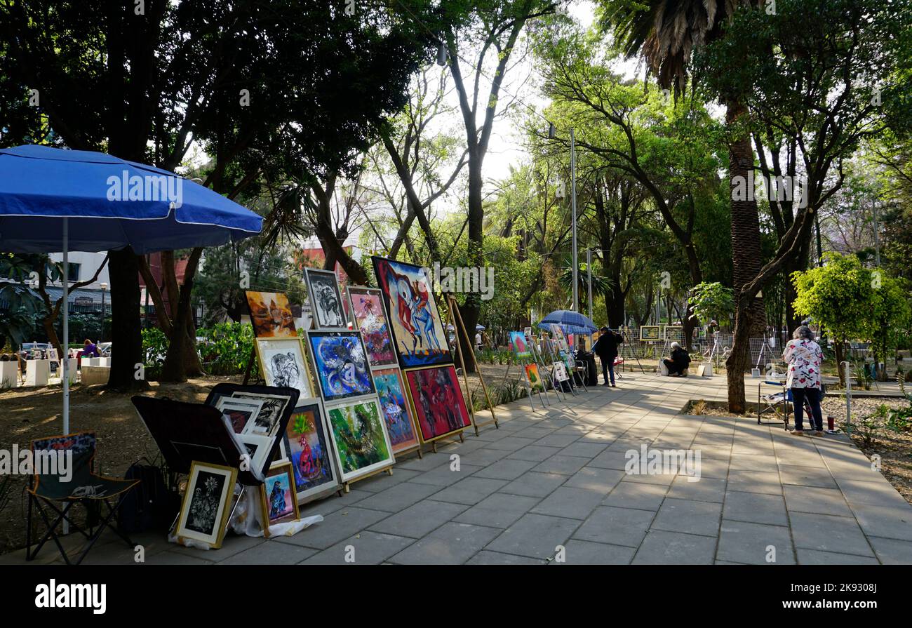 Kunstwerke im Jardine del Arte Sullivan, Mexiko-Stadt, Mexiko, CDMX Stockfoto