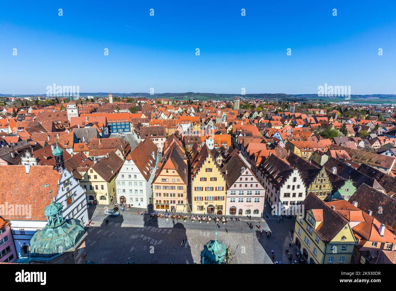 ROTHENBURG DEUTSCHLAND APR 19 2015 Luftaufnahme Vom Marktplatz Von rothenburg-deutschland-apr-19-2015-luftaufnahme-vom-marktplatz-von
