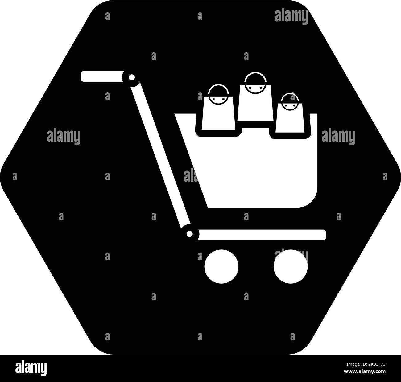 Symbol für den Einkaufswagen für den Korb Stock Vektor