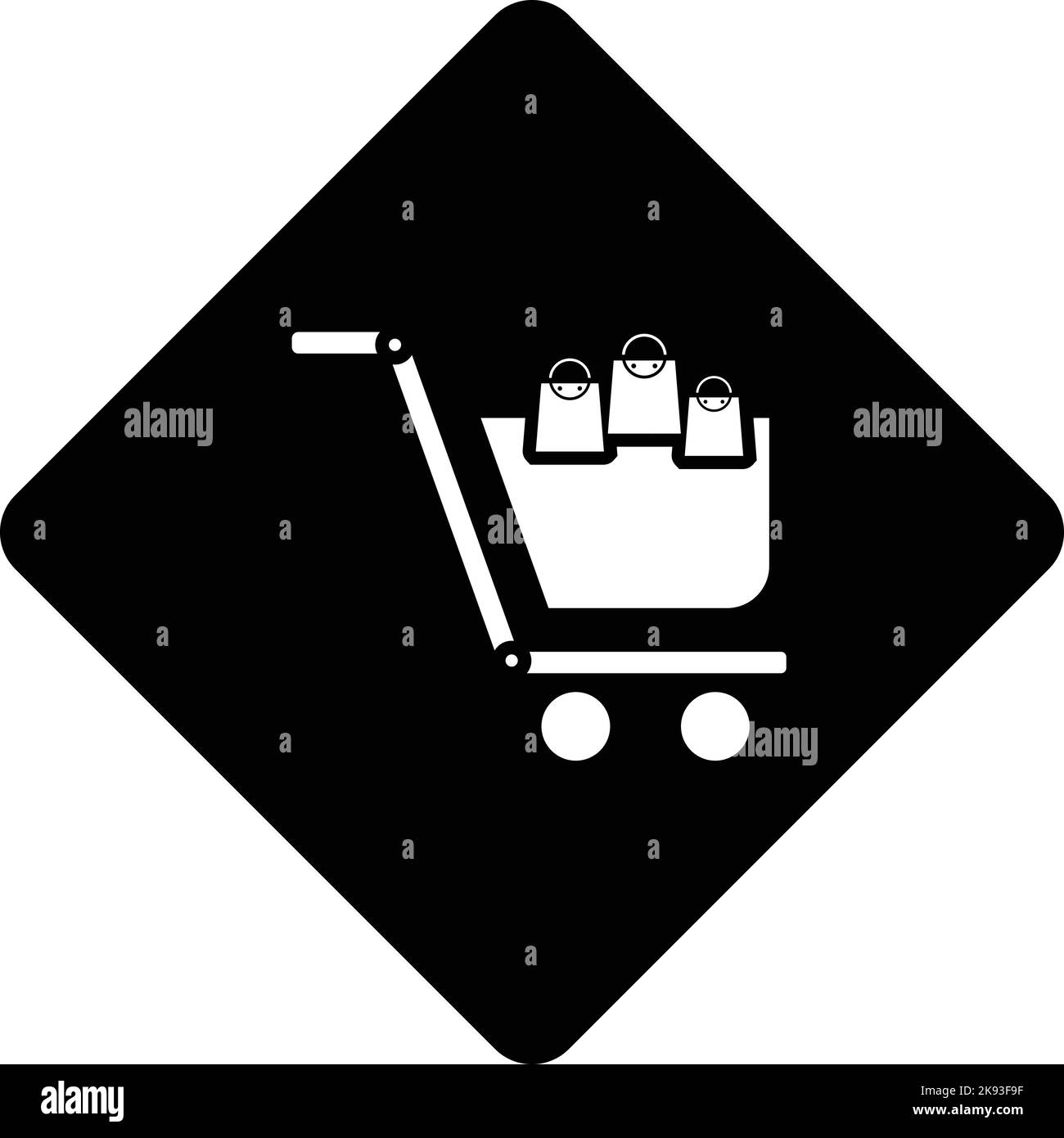 Symbol für den Einkaufswagen für den Korb Stock Vektor