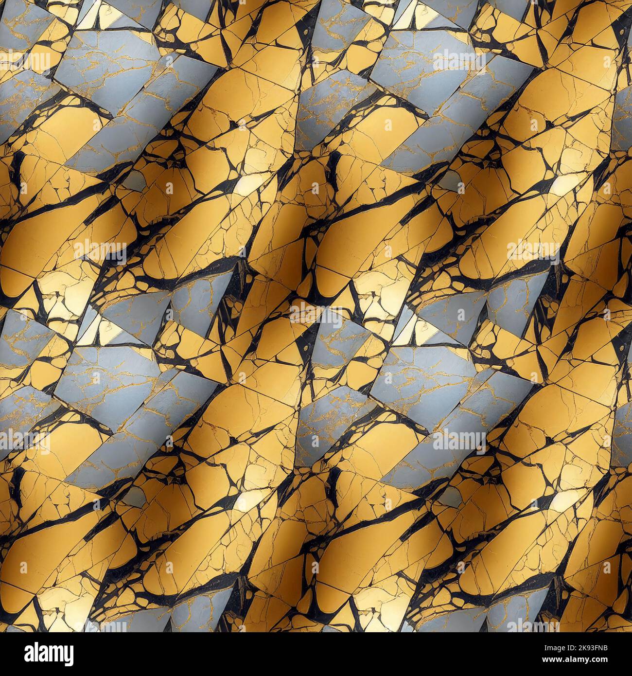 Nahtloses Muster aus gepflastertem Gold Mosaik Stockfoto