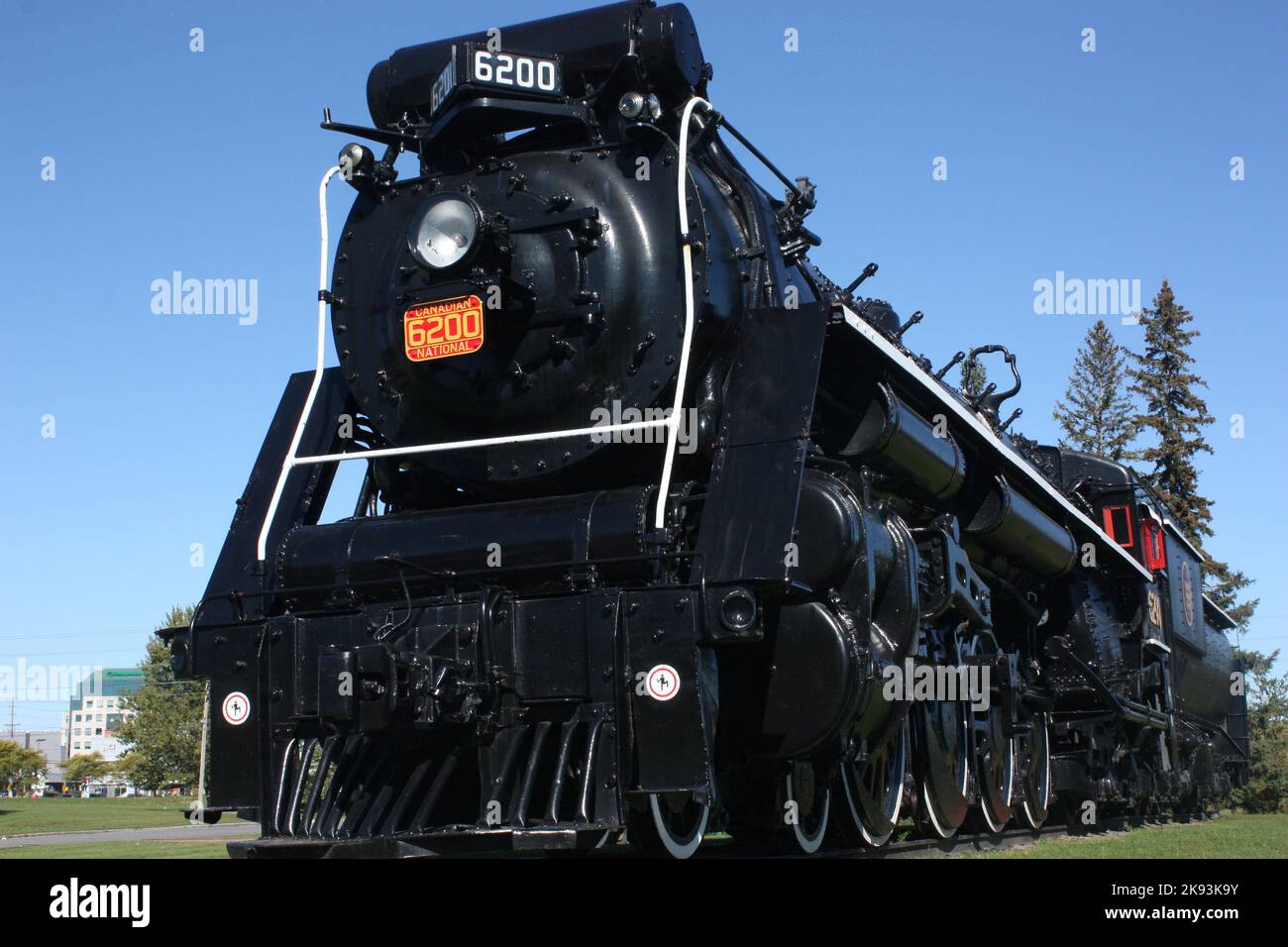 Lokomotive vor dem Canada Science and Technology Museum in Ottawa, Ontario, Kanada Stockfoto