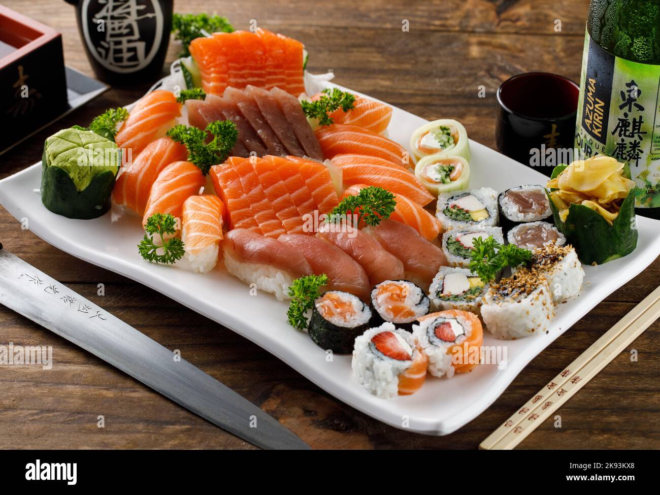 Sushi-Platte-Kombination Stockfoto