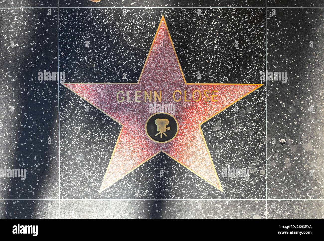 HOLLYWOOD - 26. JUNI: Glenn Close's Star auf dem Hollywood Walk of Fame am 26. Juni 2012 in Hollywood, Kalifornien. Dieser Stern liegt am Hollywood Blvd. Stockfoto