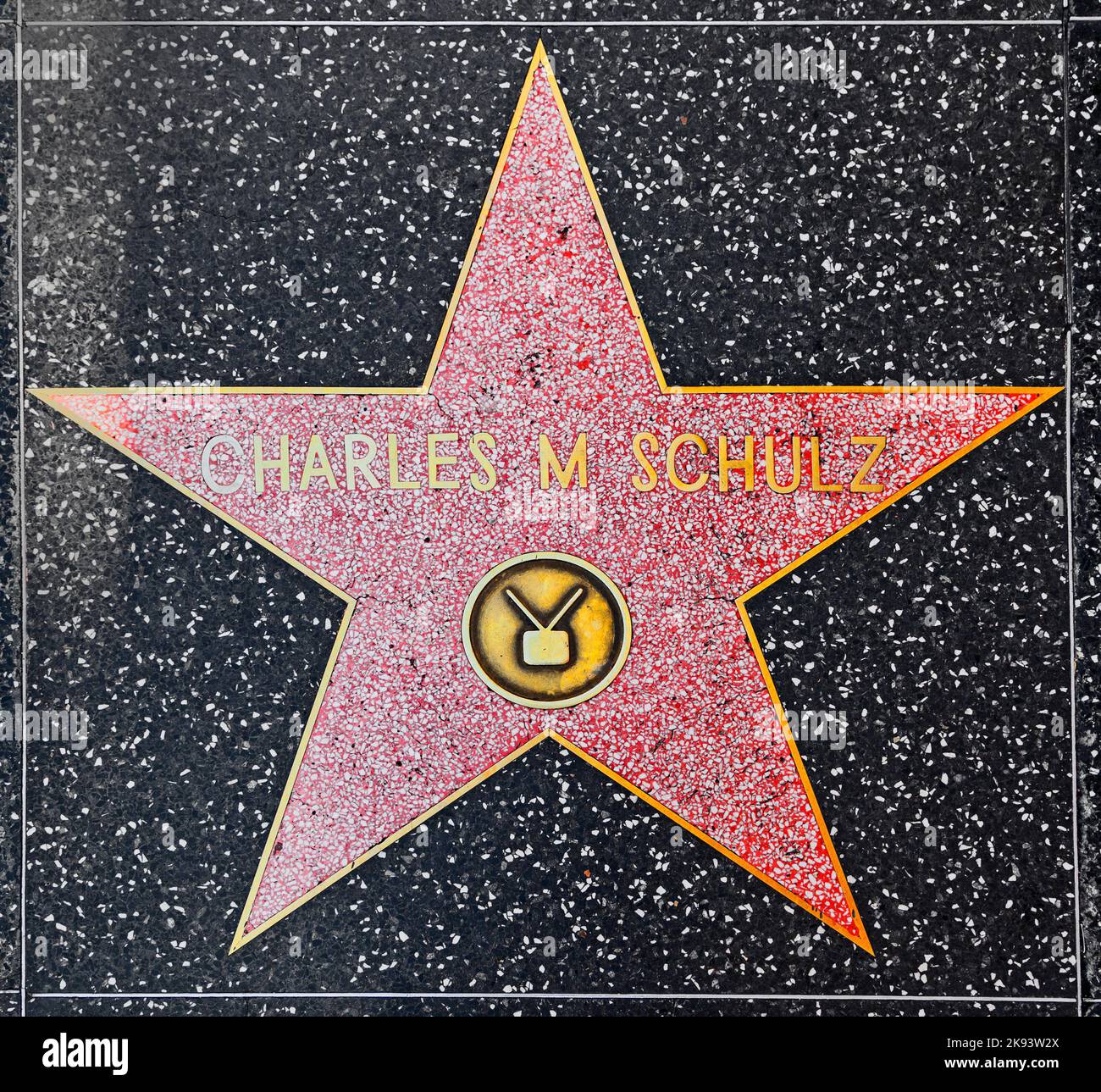 HOLLYWOOD - 26. JUNI: Charles m Schulz-Star auf dem Hollywood Walk of Fame am 26. Juni 2012 in Hollywood, Kalifornien. Dieser Stern liegt am Hollywood Blvd Stockfoto