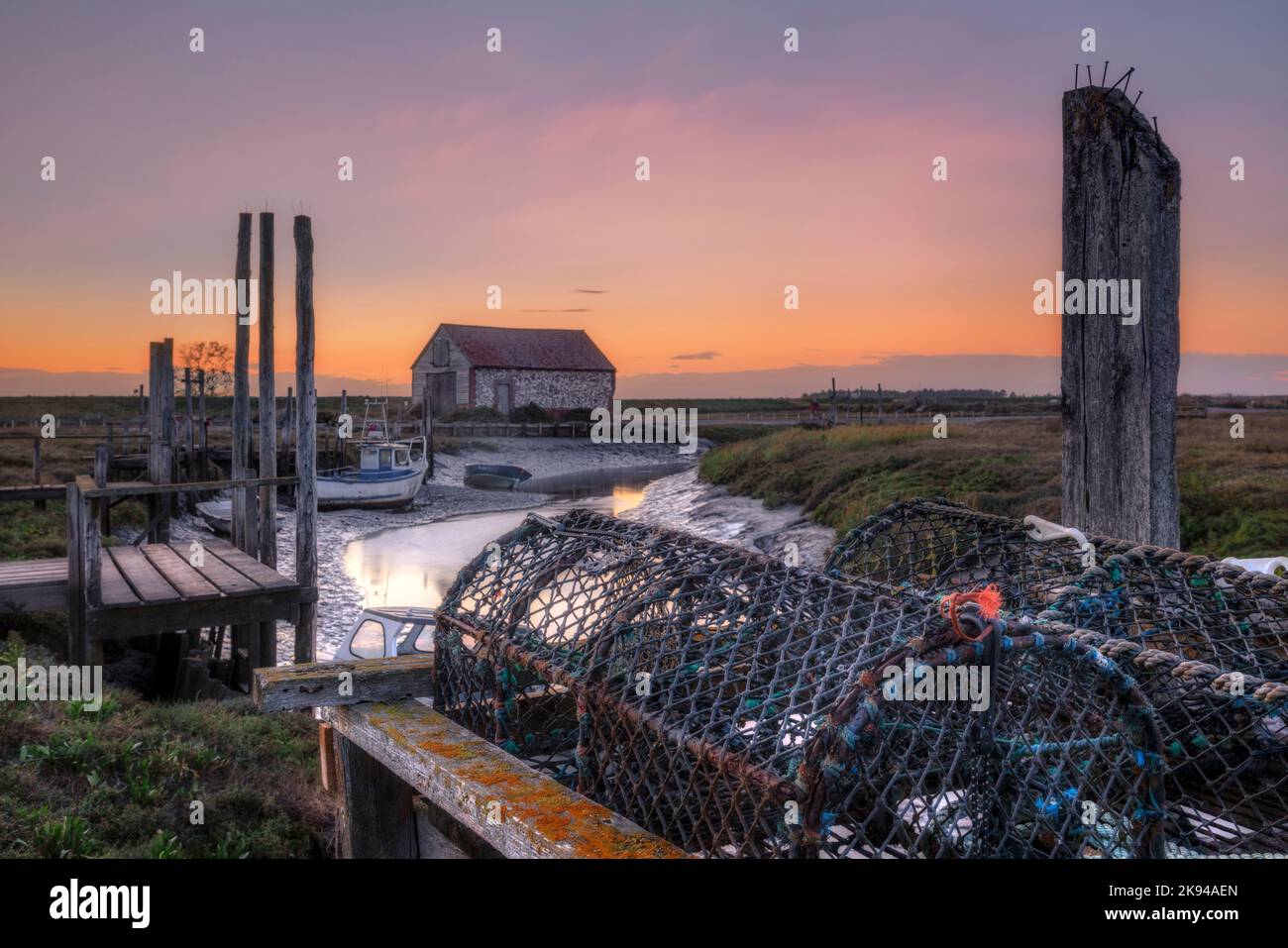 Thornham Old Harbour, Norfolk, England, Großbritannien Stockfoto