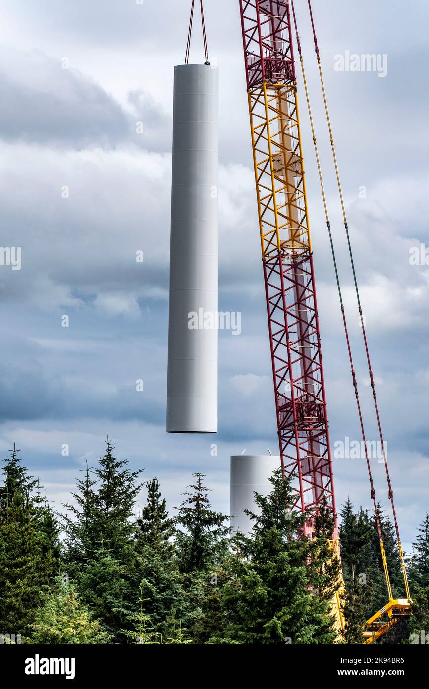 Bau von Windparks Stockfoto